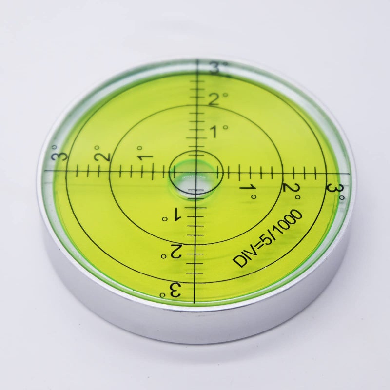 GEONASSUR Aluminium High Precision Horizontal Leveler Bubble Level Tool Circle Round 2.4 Inch 60mm (Silver Green) - Image 3